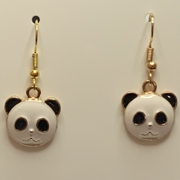Panda Earring, Panda Bear Jewelry, Gift, Panda Jewelry, Silly Animal Earring - Picture 6 of 6